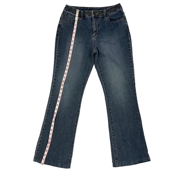 Motto Your Style Mantra Women’s Jeans SZ 8 Dark Wash Embellished Bootcut Denim - Picture 7 of 13